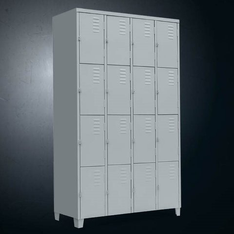 Armário Roupeiro de Aço Vestiário 16 Portas Locker
