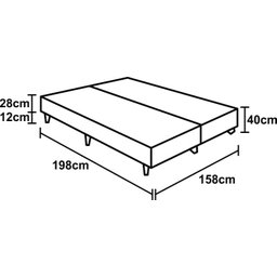 Base Box Queen Bipartido Suede Preto - 3 Base Box Queen Bipartido Suede Preto - 3