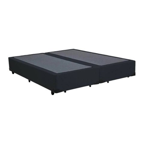 Base Box Queen Bipartido Suede Preto
