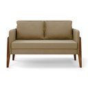 Ver imagem 3 de Kit 1 Sofá Namoradeira e 2 Poltronas Lana Suede Marrom Rato Base de Madeira - D’Rossi