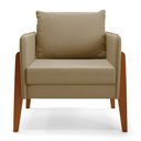 Ver imagem 4 de Kit 1 Sofá Namoradeira e 2 Poltronas Lana Suede Marrom Rato Base de Madeira - D’Rossi