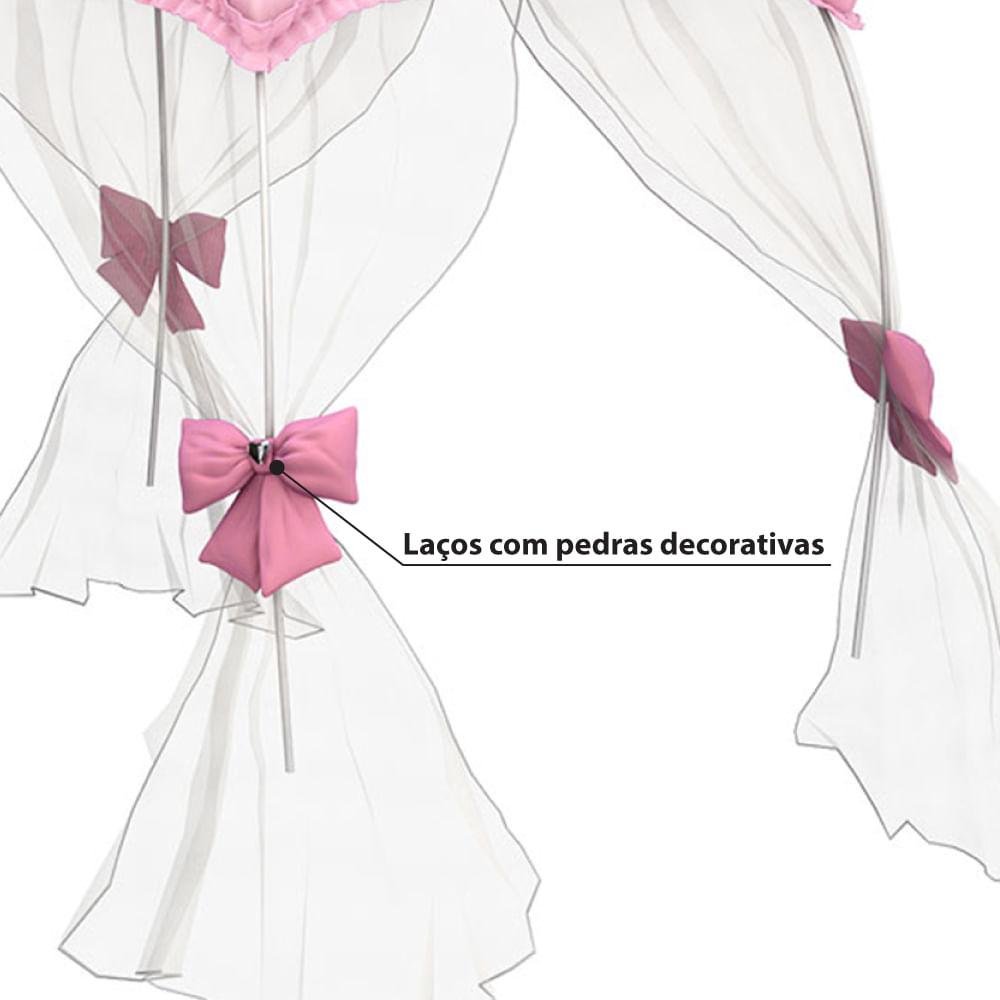 Dossel Infantil Para Princesas Disney e Barbie Star Rosa - Pura Magia - 3