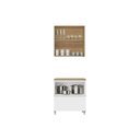 Ver imagem 5 de Kit Cozinha 2 Peças Rainha CZ424 3 Portas 1 Gaveta MDF 80cm Branca e Nature Nesher Móveis