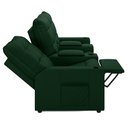 Ver imagem 3 de Poltrona do Papai Reclinável Cinema 3 Lugares Manual Baú Usb Haifa F05 Veludo Verde e - Lyam Decor