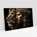 Ver imagem 2 de Quadro Decorativo Leão de Judá Jesus Cristo Sala Quarto Casa Escritório