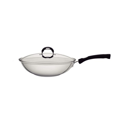 Wok Solar Silicone Inox Fundo Triplo Tampa de Vidro 28cm 3,3L Tramontina