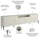 Ver imagem 3 de Rack para Sala de Estar Tv 75 Pol 4 Portas Brise Pés Industrial Preto Alef I03 Luna - Lyam Decor