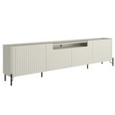 Ver imagem 1 de Rack para Sala de Estar Tv 75 Pol 4 Portas Brise Pés Industrial Preto Alef I03 Luna - Lyam Decor