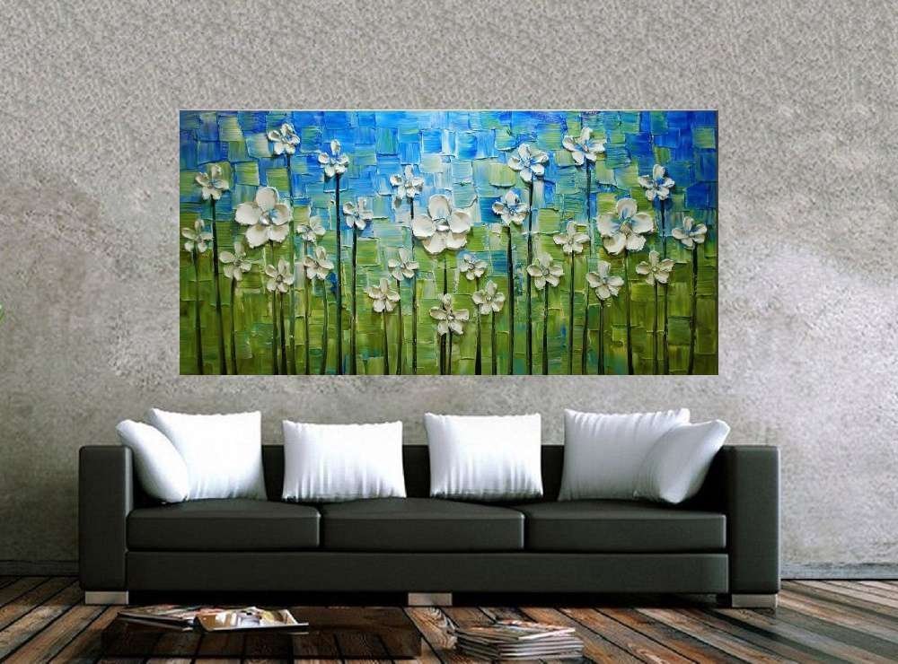 Quadro Pintura Tela Abstrato Moderno 2446: 70cm (A) x 140cm (L) - 2