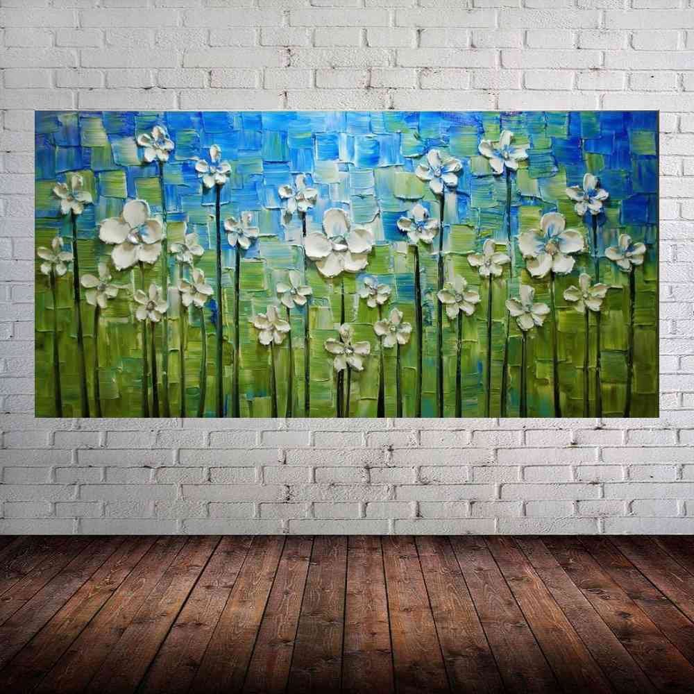 Quadro Pintura Tela Abstrato Moderno 2446: 70cm (A) x 140cm (L) - 1