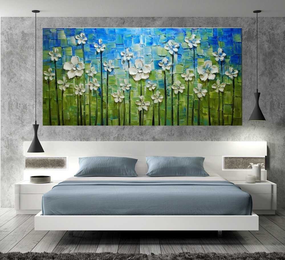 Quadro Pintura Tela Abstrato Moderno 2446: 70cm (A) x 140cm (L) - 5