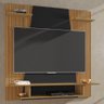 Painel para TV Até 50 Polegadas Veneza Preto Fosco/Cinamomo/Ripado - Móveis Bechara - 1