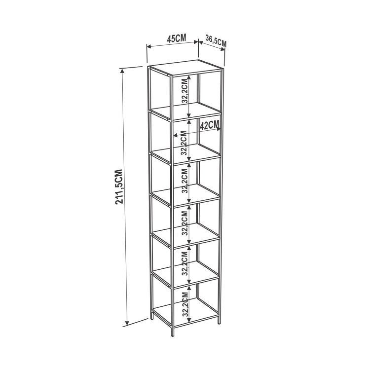 Escrivaninha 1 Gaveta e 1 Estante Steel Quadra Industrial Artesano Vermont/Preto - 10