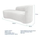 Ver imagem 3 de Recamier Curvo Orgânico 160cm 2 Lugares Lado Esquerdo para Sala de Estar Bouclé Paris Branco