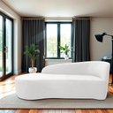 Ver imagem 1 de Recamier Curvo Orgânico 160cm 2 Lugares Lado Esquerdo para Sala de Estar Bouclé Paris Branco
