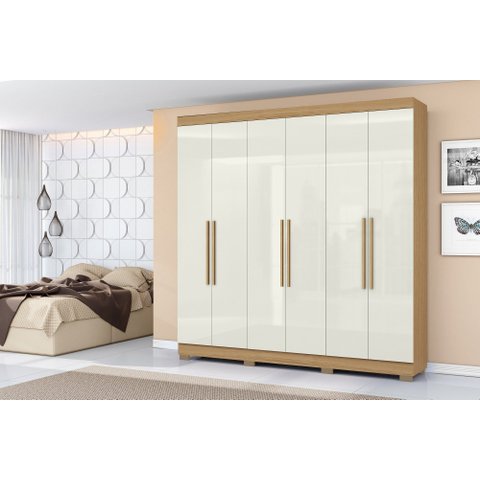 Guarda Roupa 6 Portas 2 Gavetas Internas 230