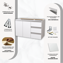 Ver imagem 4 de Balcão Móvel Gabinete Mdf para Banheiro sem Tampo 80cm Esquerdo sem Fundo