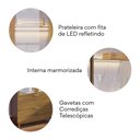 Ver imagem 3 de Cristaleira com LED 2 Portas 2 Gavetas com Marmorizado Ibiza Yescasa