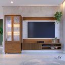 Ver imagem 5 de Cristaleira com LED 2 Portas 2 Gavetas com Marmorizado Ibiza Yescasa