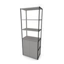 Ver imagem 2 de Estante Industrial Metal com 3 Prateleiras e Armário 2 Portas F5