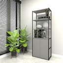 Ver imagem 1 de Estante Industrial Metal com 3 Prateleiras e Armário 2 Portas F5