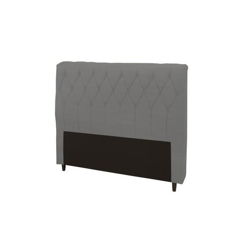 Cabeceira Viena Plus Casal 1400mm Veludo Slim Chumbo - Simbal