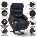 Ver imagem 3 de Poltrona Massagem Reclinável Elevação Elétrica Aurora Sintetico PU C01- D'Rossi