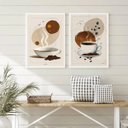 Ver imagem 2 de Kit 2 Quadros Decorativos Artes Cafés 24x18cm:moldura Preta