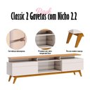 Ver imagem 3 de Rack Bancada Classic 2 Gavetas com Nicho 2.2 Off White Nature - Imcal