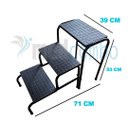 Ver imagem 2 de Kit 4 Escada Escadinha 3 Degraus Preta Maca e Depilação Estética Dobrável Medcombo