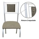 Ver imagem 3 de Kit 6 Cadeira Jantar Belize Assento Estofado Tecido Corino