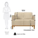 Ver imagem 3 de Sofá Living 2 Lugares com Pés em Madeira Maciça 129cm Estelí Yescasa