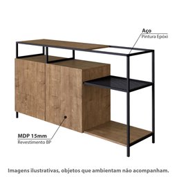 Buffet Industrial York com 135 cm - Vermont/Preto - 2