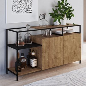 Buffet Industrial York com 135 cm - Vermont/Preto