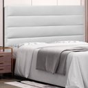 Ver imagem 2 de Cabeceira Estofada Cama Box Casal Queen Size La Italian 160cm Corano Branco - Desk Design