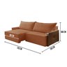 Sofá Retrátil 3 Lugares 170cm Braço em Corino com USB Veludo Serena Yescasa - 3