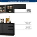 Ver imagem 4 de Cozinha Completa Modulada Etna 5 Peças 2.58cm Cinza Grafite 2 com Tampo -  Poliman