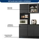 Ver imagem 3 de Cozinha Completa Modulada Etna 5 Peças 2.58cm Cinza Grafite 2 com Tampo -  Poliman