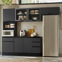 Ver imagem 1 de Cozinha Completa Modulada Etna 5 Peças 2.58cm Cinza Grafite 2 com Tampo -  Poliman