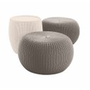 Ver imagem 1 de Conjunto Cozy Seat Keter – 2 Pufes + 1 Mesa Baú com Textura Tricô