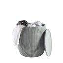 Ver imagem 6 de Conjunto Cozy Seat Keter – 2 Pufes + 1 Mesa Baú com Textura Tricô