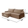 Sofá Retrátil 3 Lugares 170cm Braço em Corino com USB Linho Serena Yescasa - 3