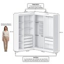 Ver imagem 3 de Guarda-Roupa Closet Modulado Roupeiro de Canto L sem Portas 6 Gavetas Versatille Yescasa