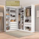 Ver imagem 4 de Guarda-Roupa Closet Modulado Roupeiro de Canto L sem Portas 6 Gavetas Versatille Yescasa