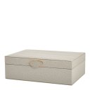 Ver imagem 1 de Caixa em Mdf com Revestimento em Pu Cinza e Dourado G 28x20x9cm