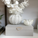 Ver imagem 2 de Caixa em Mdf com Revestimento em Pu Cinza e Dourado G 28x20x9cm