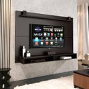 Ver imagem 2 de Painel MAX 1,80m Para TV Até 65'' Com Prateleira Superior e Nichos Para Aparelhos Cor Preto EDN MÓVE