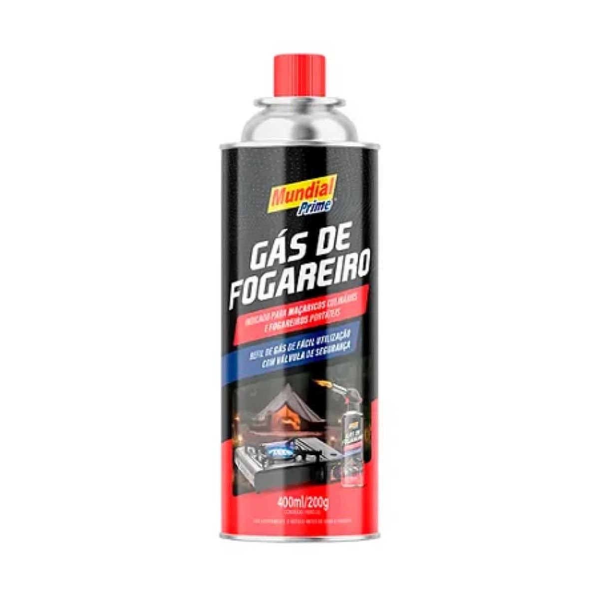 Kit 12 Cartucho Refil de Gás Fogareiro 400ml Mundial Prime - 2