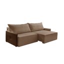 Ver imagem 2 de Sofá Retrátil 3 Lugares 190cm Braço em Corino com USB Linho Serena Yescasa