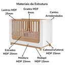 Ver imagem 5 de Berco Mini Cama e Comoda 1 Porta e 4 Gavetas Aconchego Branco Jequitiba Hp Henn